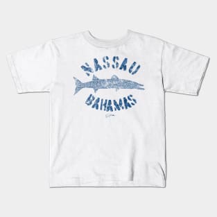 Nassau, Bahamas, Great Barracuda (Distressed) Kids T-Shirt